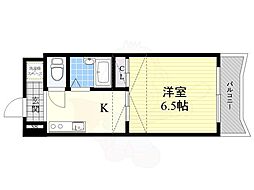 Five Two 8階1Kの間取り
