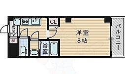 カルム西淡路 3階1Kの間取り