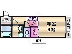 ジョイン淡路 1Kの間取図画像