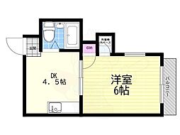 スイートハイツ 1DKの間取図画像