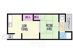 昭和ハイツ 1LDKの間取図画像
