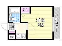 第二国本エレガンス新大阪 1Kの間取図画像