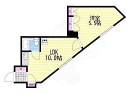 淡路第2ダイヤモンドハイム 1LDKの間取図画像