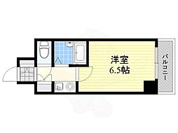 第5国本エレガンス新大阪 1Kの間取図画像