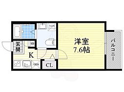 ShowDo上新庄 1Kの間取図画像