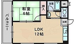 桂ハイツ 1LDKの間取図画像