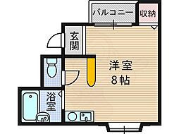 オンセカーサ ワンルームの間取図画像