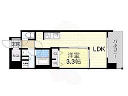 スプランディッド大阪EAST 1LDKの間取図画像