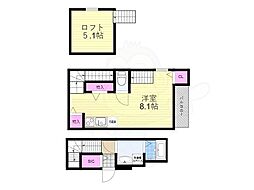 シャルムテラス下新庄 1Kの間取図画像