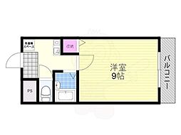 メゾン南江口 1Kの間取図画像