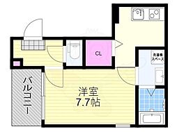 ハーモニーテラス豊新 1Kの間取図画像