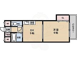 ロイヤルハイツタニイ 1DKの間取図画像