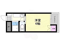 エクト1 1Kの間取図画像