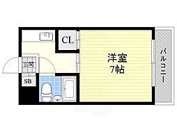 フレックス新大阪 1Kの間取図画像