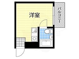 朝日マンション ワンルームの間取図画像