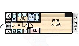 レジュールアッシュ北大阪GRANDSTAGE 1Kの間取図画像