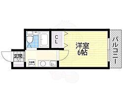 エスリード新大阪第2 1Kの間取図画像
