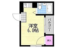 リバーヒル大桐 ワンルームの間取図画像