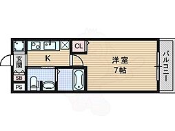 ノイヴェル小松 1Kの間取図画像