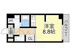 ドゥクレスト新大阪 ワンルームの間取図画像