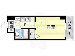 エスリード新大阪 1Kの間取図画像