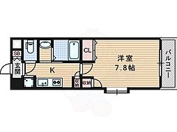 クラウンハイム淡路駅前通 1Kの間取図画像