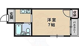 アヴァンス北大阪 ワンルームの間取図画像