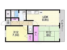 ドリーム大桐 2LDKの間取図画像