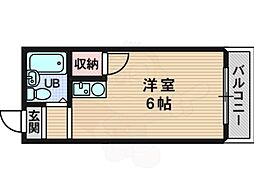 シティーハイツ淡路 ワンルームの間取図画像