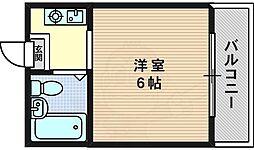 淡路エンビイハイツ 1Kの間取図画像