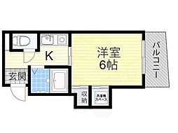 フェアリーコート 1Kの間取図画像