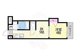 AXIA M-City大阪瑞光 1DKの間取図画像