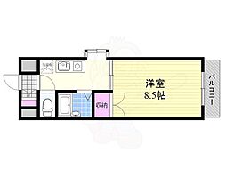フローラルタワーアイ 1Kの間取図画像