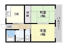 上田マンション 2DKの間取図画像