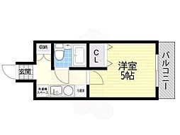 エスリード新大阪 1Kの間取図画像