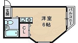 アーバンハイツ上新庄 ワンルームの間取図画像