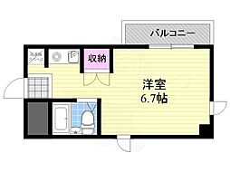 エスプライム新大阪2 1Kの間取図画像