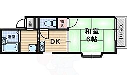 松下ビル 1DKの間取図画像