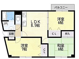 グランドスケープ上新庄 3LDKの間取図画像