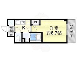 大阪市東淀川区東淡路4丁目マンション 1Kの間取図画像