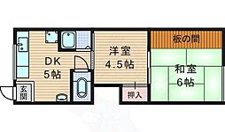 めぐみマンション 2DKの間取図画像