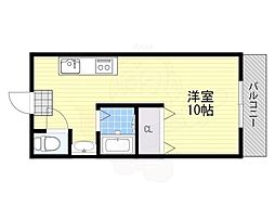 ハイコスモ淡路 ワンルームの間取図画像