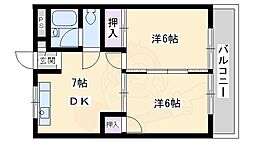 第七高光マンション 2DKの間取図画像