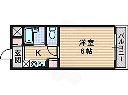 第6瑞光ハイツ 1Kの間取図画像