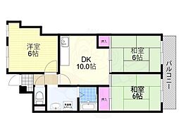 ジュネス・堤 3DKの間取図画像