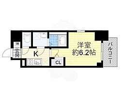 大阪市東淀川区東淡路4丁目マンション 1Kの間取図画像