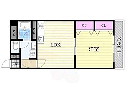 ネオライフ新大阪東棟 1LDKの間取図画像
