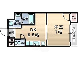 プランドールサカエ2 1DKの間取図画像
