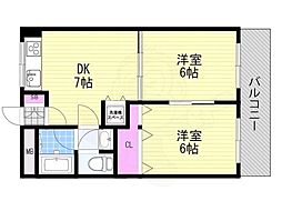 第二高光マンション 2DKの間取図画像