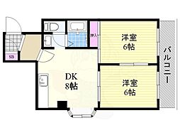 ロイヤルハイツタニイ 2DKの間取図画像